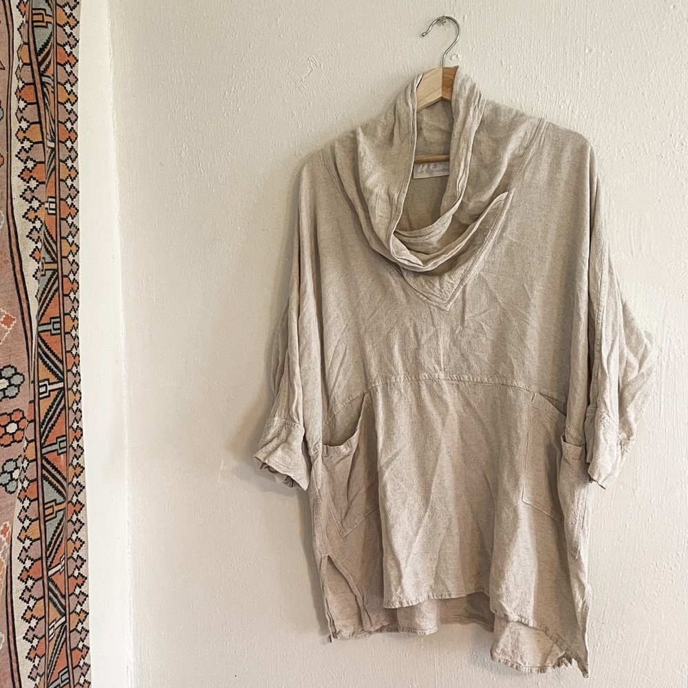 Soft Surroundings Beige Pocket Tunic Size L/XL